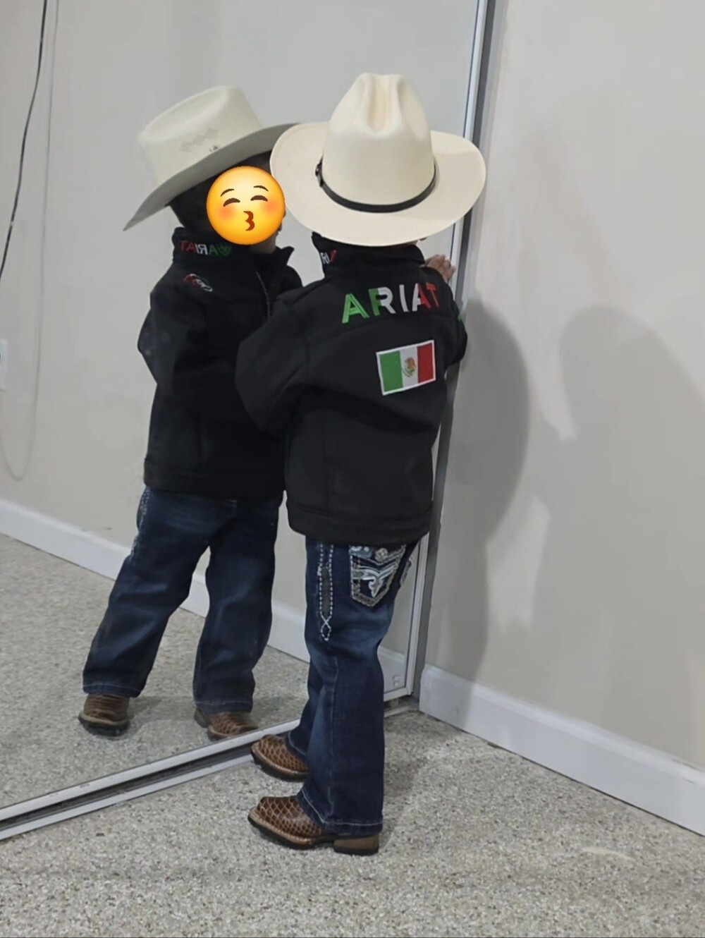 Ariat Kids' Black Logo Western Jacket with Flag Detail